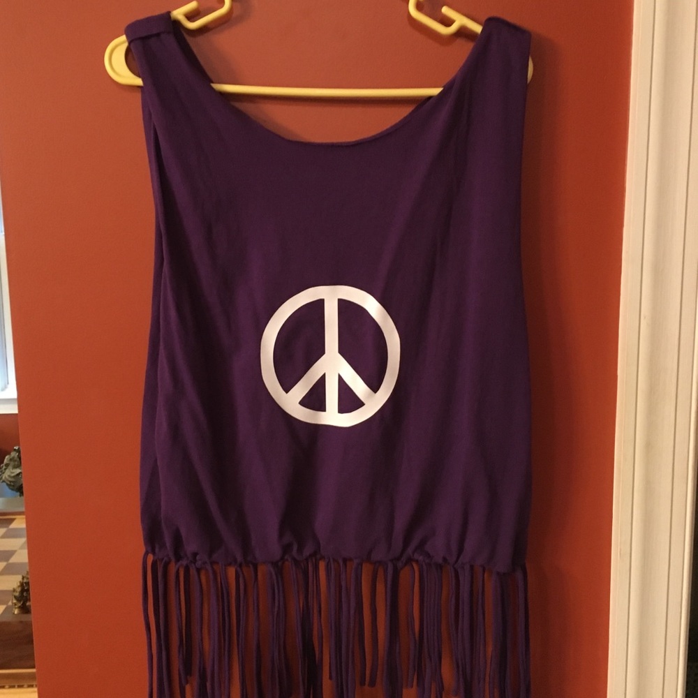 Upcycled Purple Peace Sign Tote